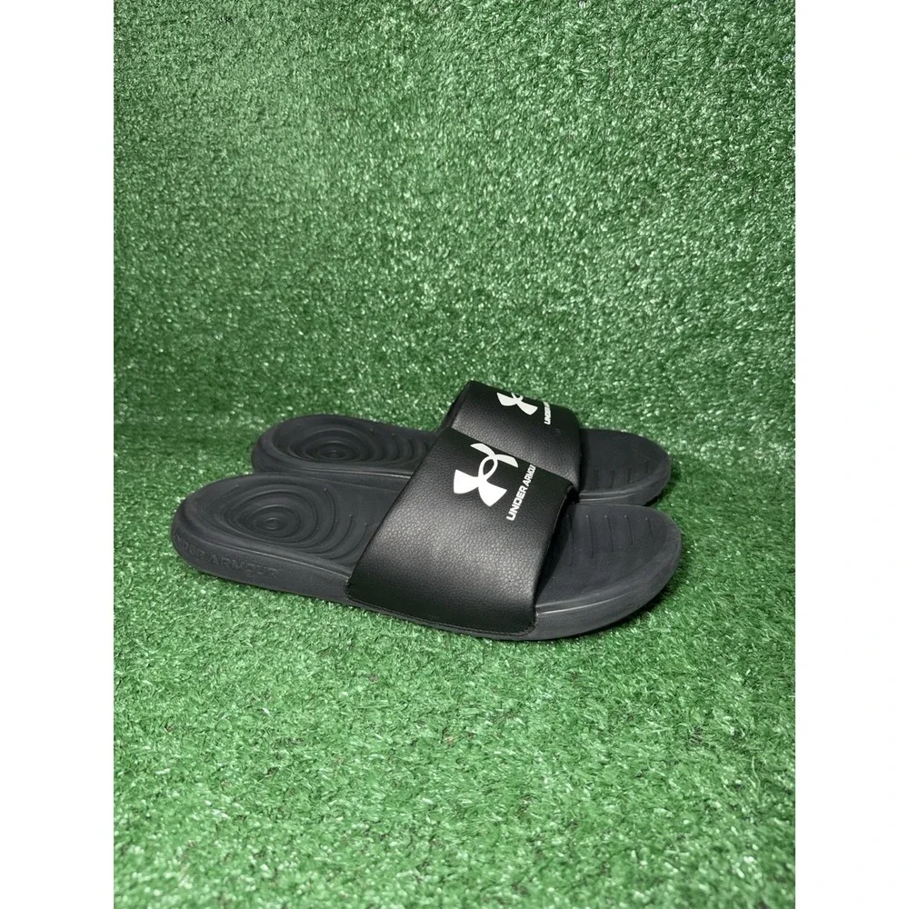 Under Armour Sandals Mens Size 11 Ansa Fix Black Comfort Slip On Beach Slides